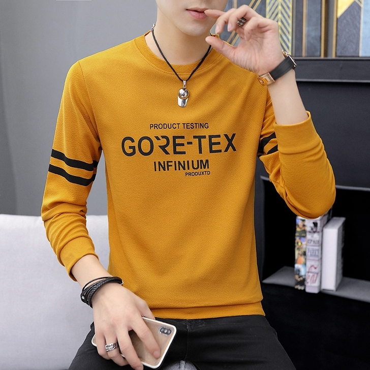 2020春秋季新款长袖T恤圆领刺绣印花男薄...