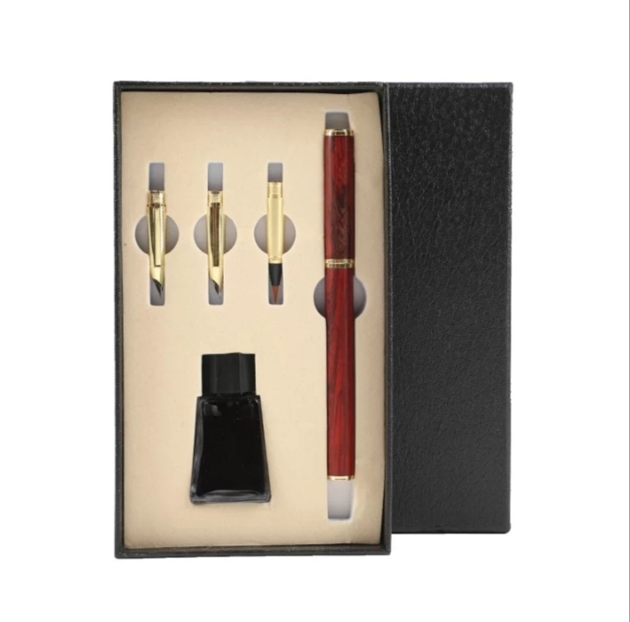 钢笔式毛笔红檀木毛笔狼毫抄经小楷书法笔软头...