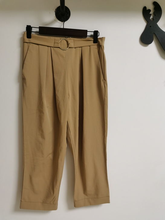 LILY2021夏季新款女装气质卡其色高腰...