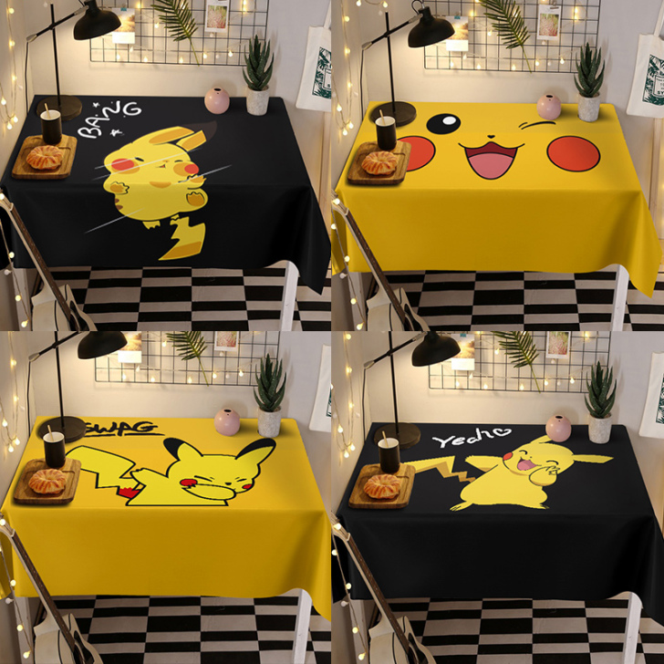 皮卡丘宿舍桌防水布防烫布艺桌垫子餐桌布茶几...