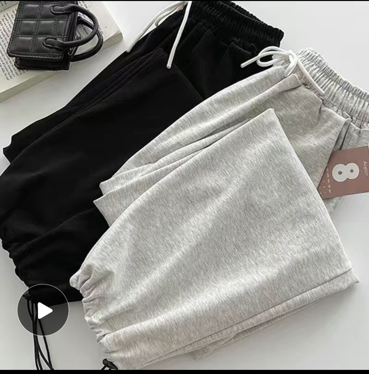 春夏裤子女学生韩版宽松百搭ins潮运动裤休...