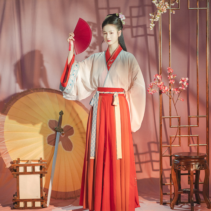 池夏风华录:红缨 原创改良汉服晋制襦裙交领...