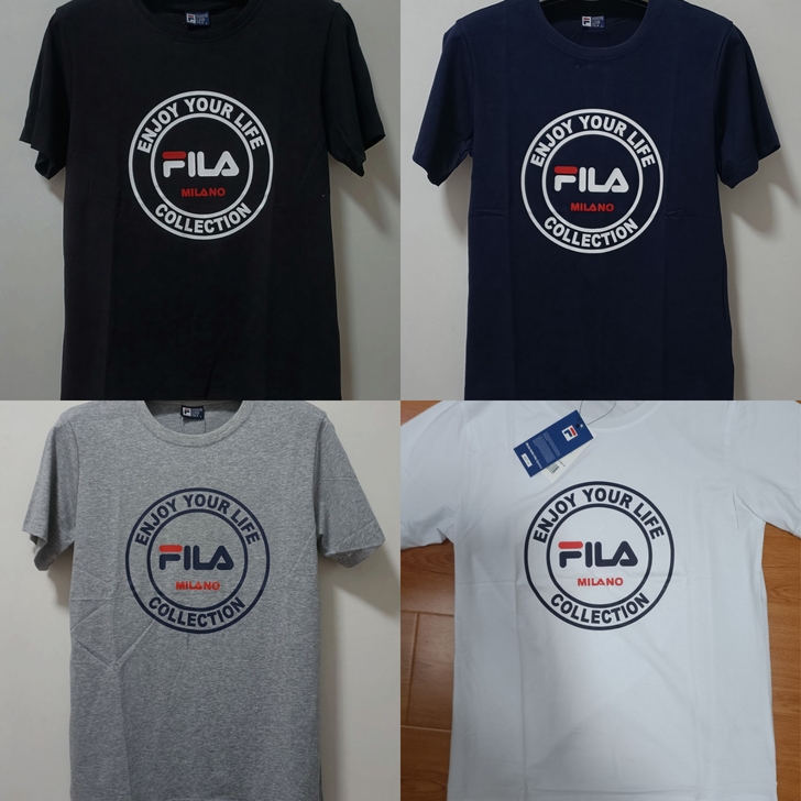 全新男士FILA圆领纯棉短袖T恤，休闲百搭...