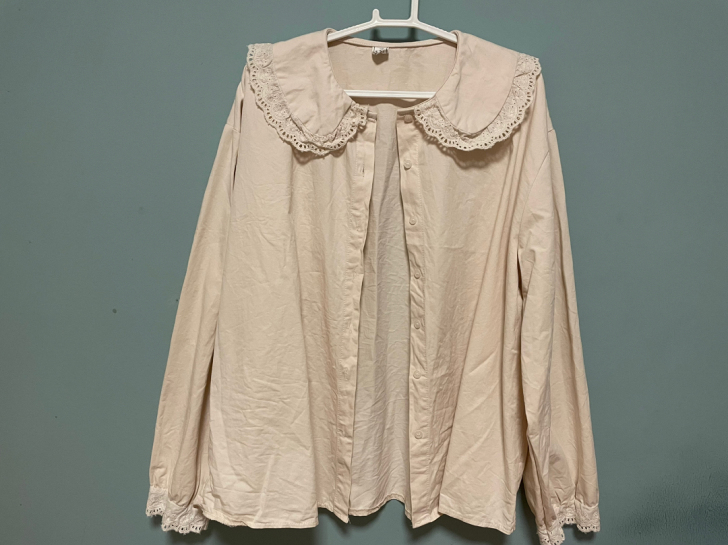 娃娃领长袖衬衫，入秋可穿