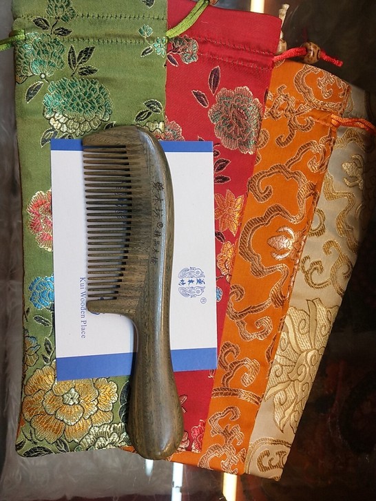 全新 绿檀木梳 夔木坊正品