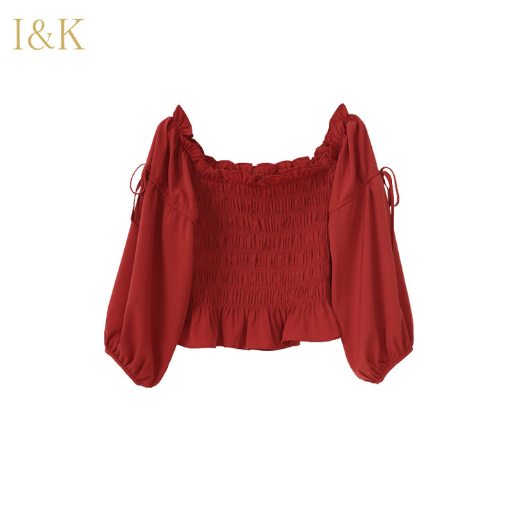 爱客 蕾丝雪纺衫