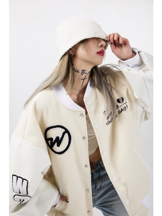 WANNA LAB 21SS笑脸拼皮毛巾刺...