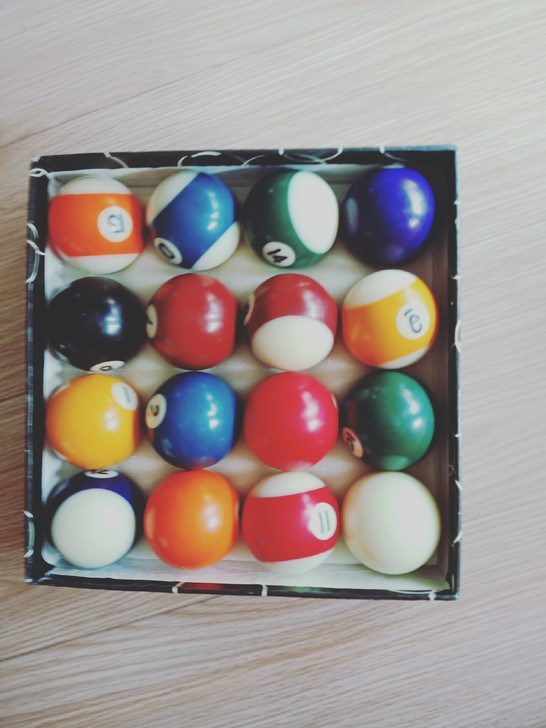 全新台球九球黑八台球（一套共16个）