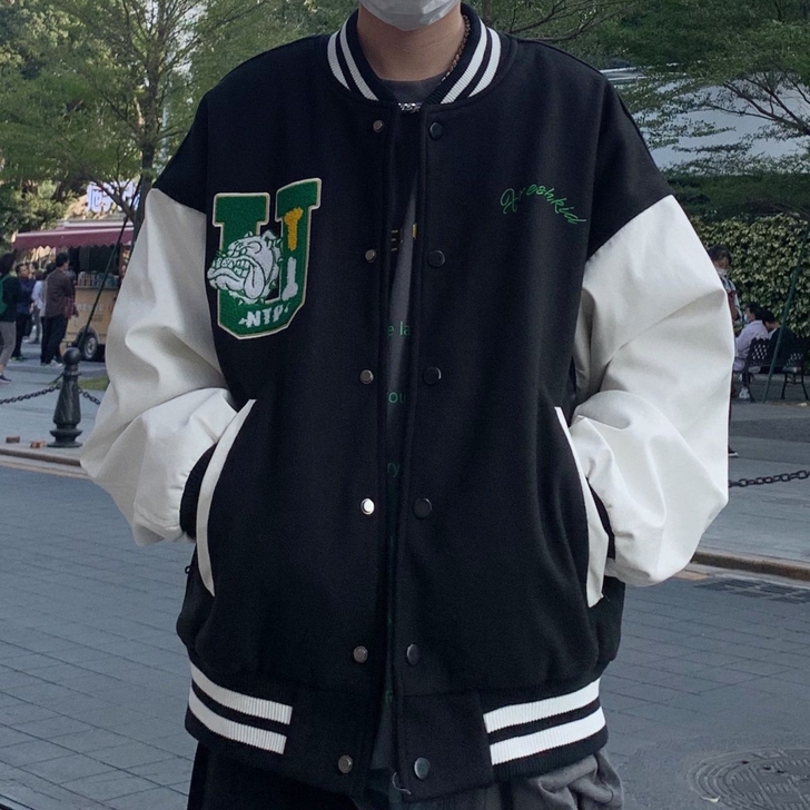 美式棒球服街头斗牛犬印花男女装2021新款...