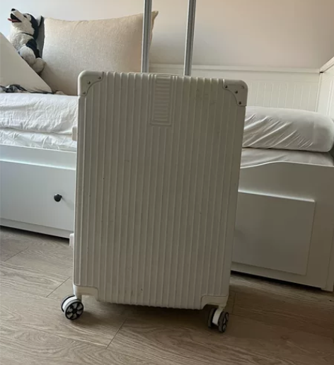 白色26寸旅行箱 行李箱 功能完好，隔层丰...