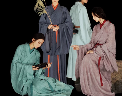 梅兰竹菊 停云流光汉服男女CP款中性魏晋风...