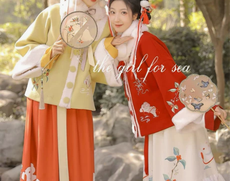 森女系原创 新年贺岁兔想去海边古风汉元素刺...
