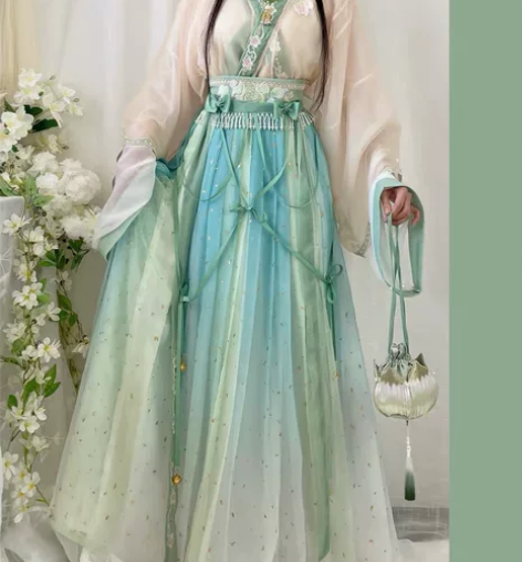 玉术原创汉服女晋制【枫天月】 齐腰刺绣斜襟...