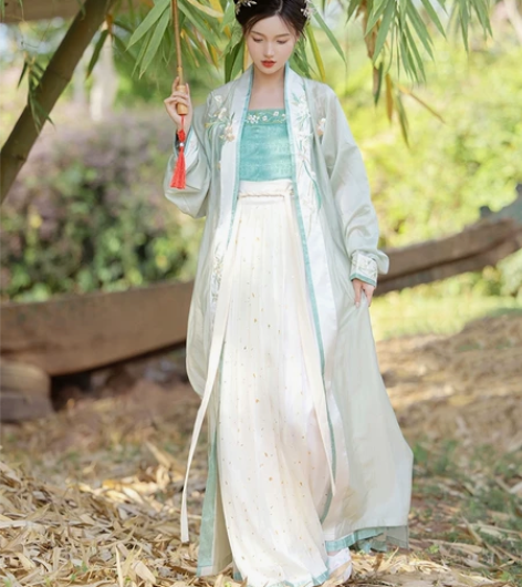 桔屿原创汉服女【梨花先雪】宋制对襟长衫褙子...