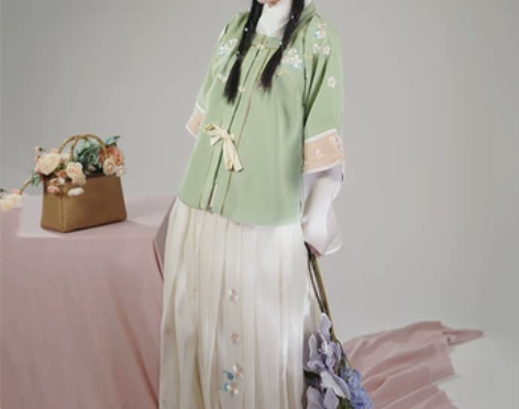 桔屿原创汉服女【雪梅】明制对襟短衫方领半袖...