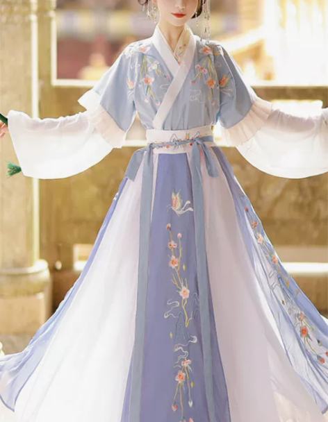 妃亦坊汉服 原创女蝶悦色晋制半臂中国风