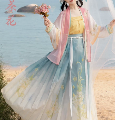 御篇 原创改良汉服女【山茶花】宋制吊带百迭...