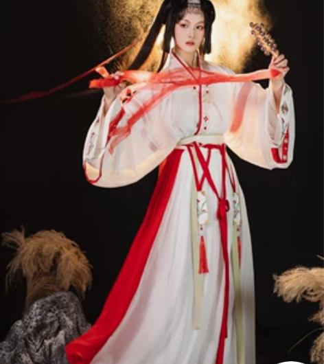 汉服珍缕桔梗晋制 主换 发饰，汉服马面，洛...