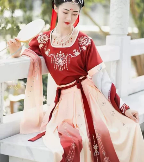 珍缕汉服女正品原创千禧寻坦领三件套一片式齐...