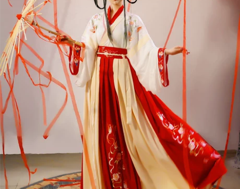 汉服女晋制中国风交领刺绣齐腰襦裙白菜仙气飘...