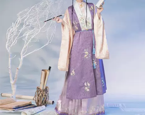 柒邑原创汉服女【西楼月】明制比甲立领斜襟长...