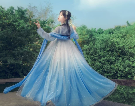 ?千韵岗原创汉服 星空系列 辰莲鱼梦 两片...