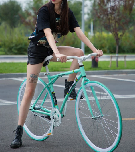 死飞自行车实心胎活飞倒刹车单车轻便公路赛网...