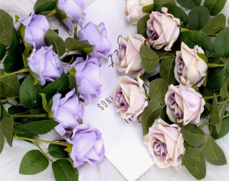 仿真绒布玫瑰花七夕节花束单支假花客厅餐桌摆...