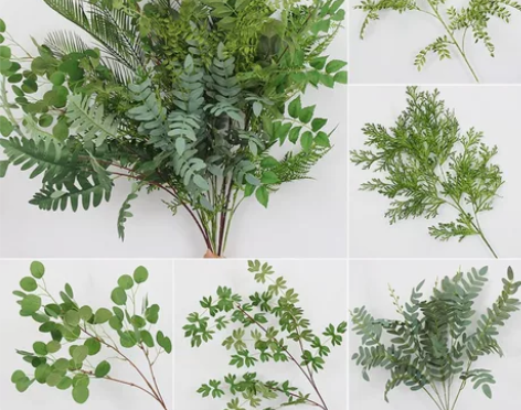 森系婚礼堂花材 绿色仿真花 绿植婚庆仿真吊顶花叶  背景花排...