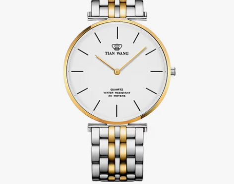 【百亿补贴】天王表时尚简约石英情侣表轻薄手...