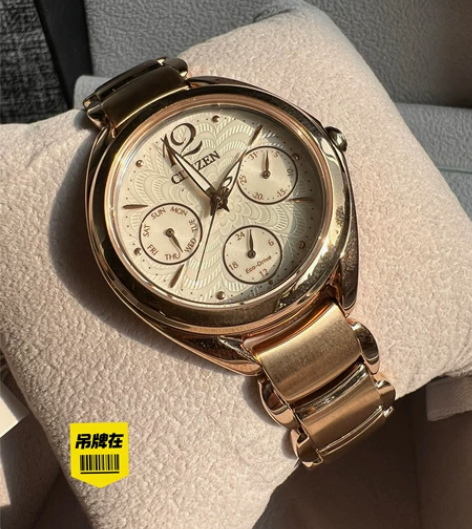 西铁城光动能40周年玫瑰金时尚女表 全新!...