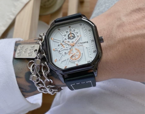 男士手表ins高颜值学生党方形石英表潮流大...