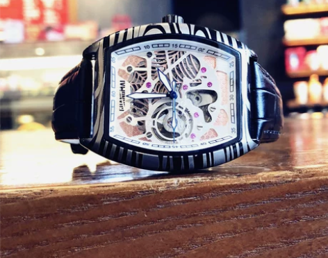 2022新款酒桶型小众高级镂空全自动机械表...