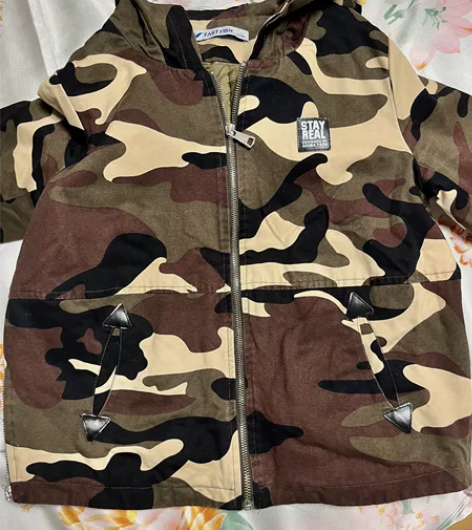 快鱼迷彩服加厚短款外套,宽松,L码,几乎全...