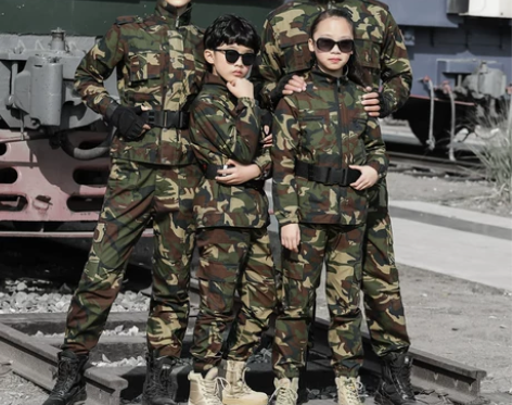 儿童迷彩服男女童特种兵军装套装学生军训夏令...