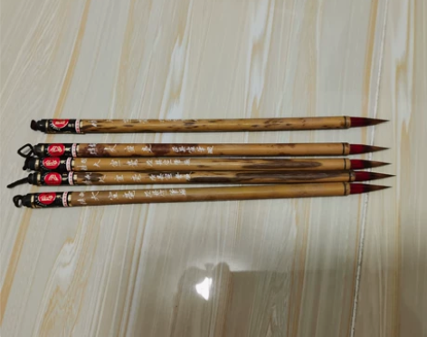 五支80年代外贸宣笔,筆的大小相當於小楷筆...