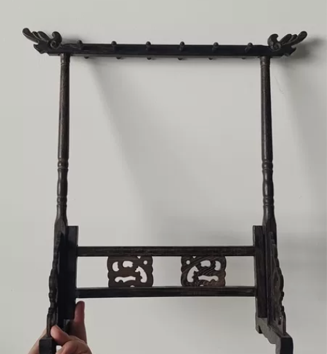 可拆卸黑檀木毛笔架,宽25.5厘米,厚11...