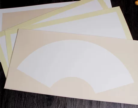 全新加厚宣纸圆形卡纸国画卡纸扇面宣纸卡纸空...