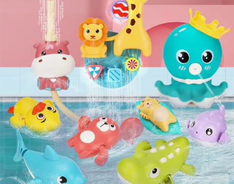 浴室洗澡戏水游水游玩具儿童上链游泳宝宝男女...