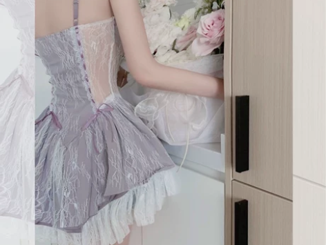 梦幻芭蕾 少女感优雅蕾丝拼接连衣裙法式气质...