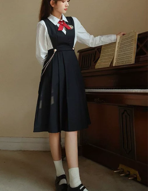 中小学生裙 学院风钢琴演出舞台服护奶裙套装...