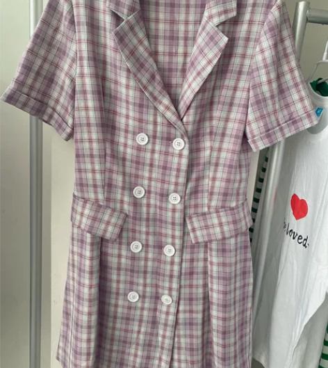 学院风青春活力紫色学生裙实物拍摄，全新！没...