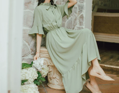 法式初恋连衣裙女夏季学生长裙脚踝仙气超仙森...