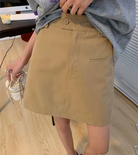 卡其色半身A字裙，全新，质量非常好，闲置，...