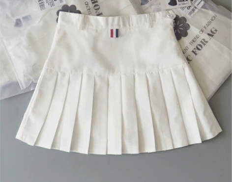 TB百褶裙春夏新款高腰学院风西装料秋季A字...