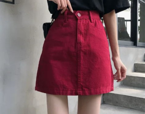 牛仔半身裙女夏季高腰显瘦百搭复古小个子包臀...