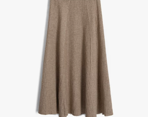 气质针织半身裙女chic大摆裙厚高腰宽松半...