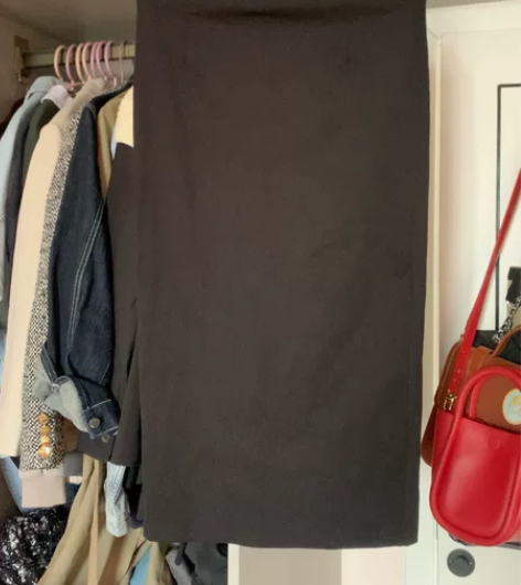 韩国代购款黑色开衩一步裙 均码的 有弹性 ...