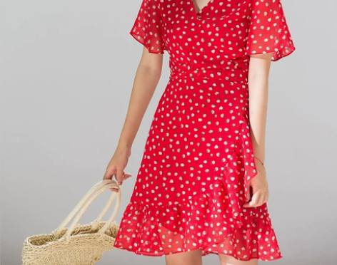 【momonaco】2018新款女夏v领荷...