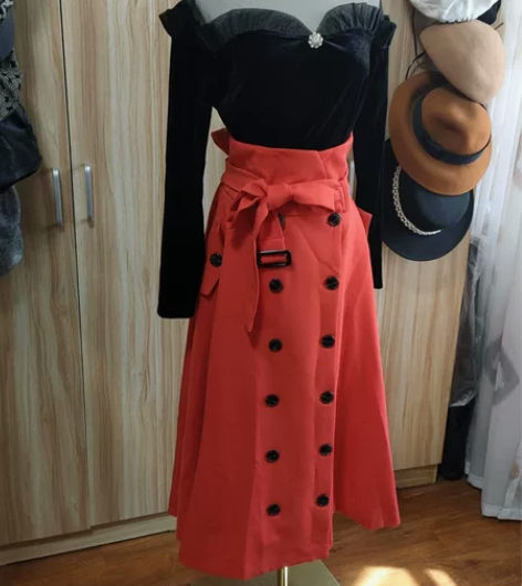 花苞裙丝绒网纱套装裙，裙子高腰，很显腰身，...